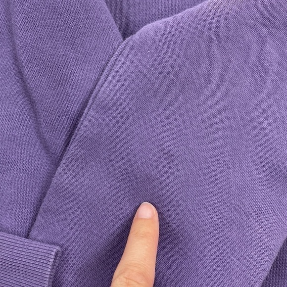 Adidas Purple Spell Out Hooded Sweatshirt Size XS - Picture 6 of 6